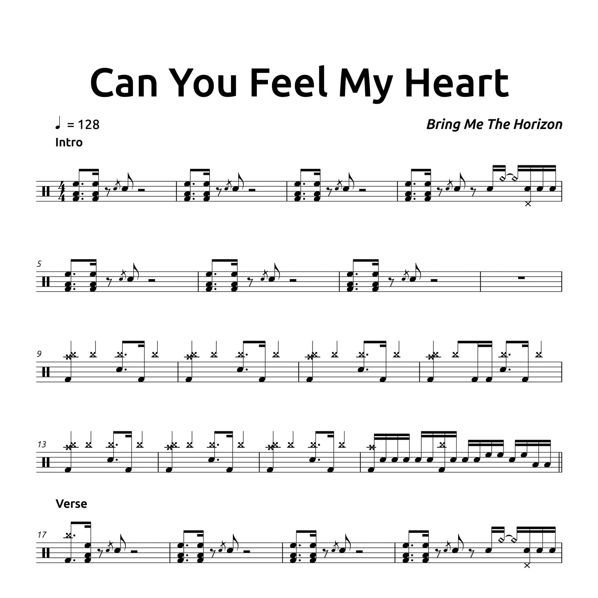 Can You Feel My Heart - Bring Me The Horizon  - Drum Sheet Music - PDF Download