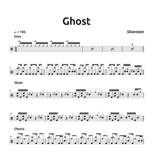 Ghost - Silverstein - Drum Sheet Music - PDF Download