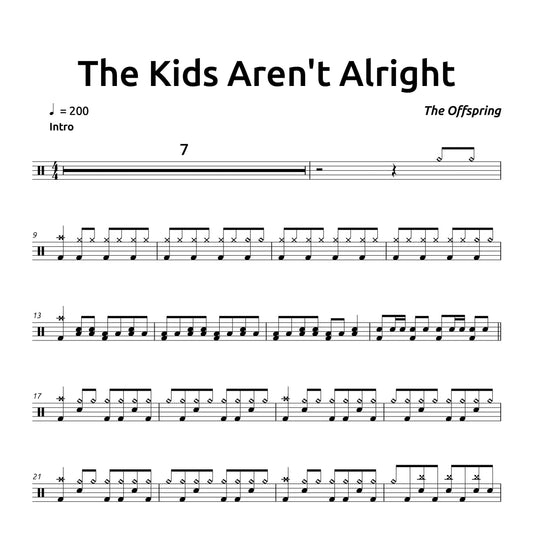 The Kids Aren't Alright - The Offspring - Drum Sheet Music - PDF Download