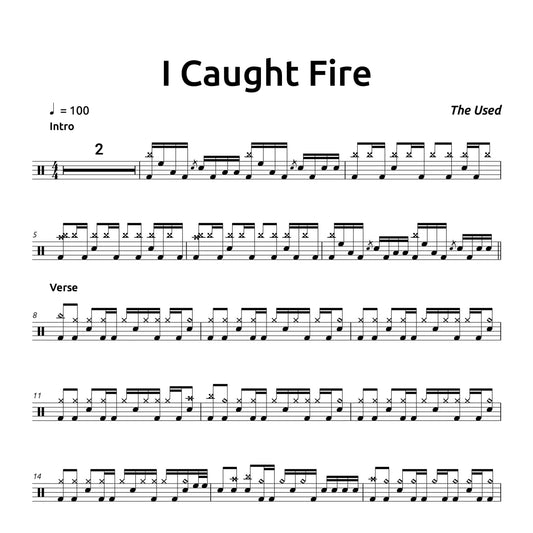 I Caught Fire - The Used - Drum Sheet Music - PDF Download
