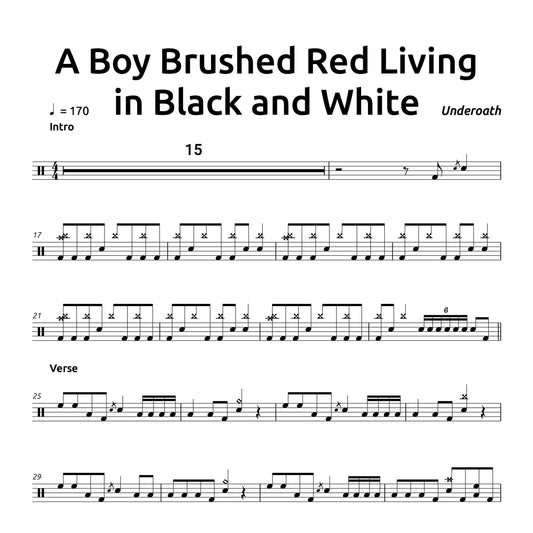 A Boy Brushed Red Living in Black and White - Underoath - Drum Sheet Music - PDF Download